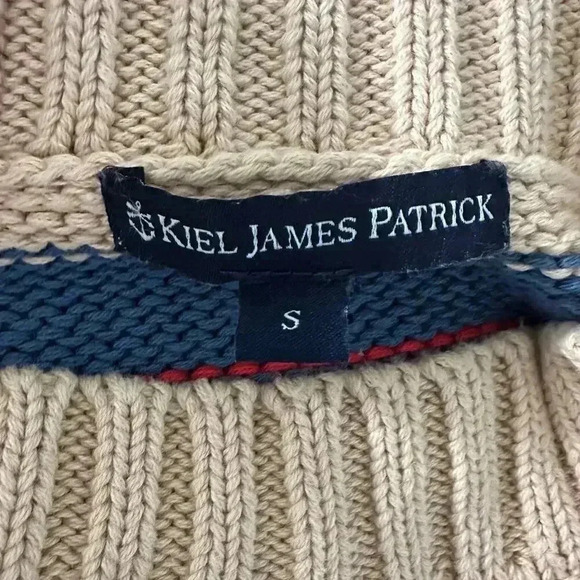 Kiel James Patrick Chatham Striped Knit Sweater | Red Blue Cream | SZ S - Picture 6 of 7
